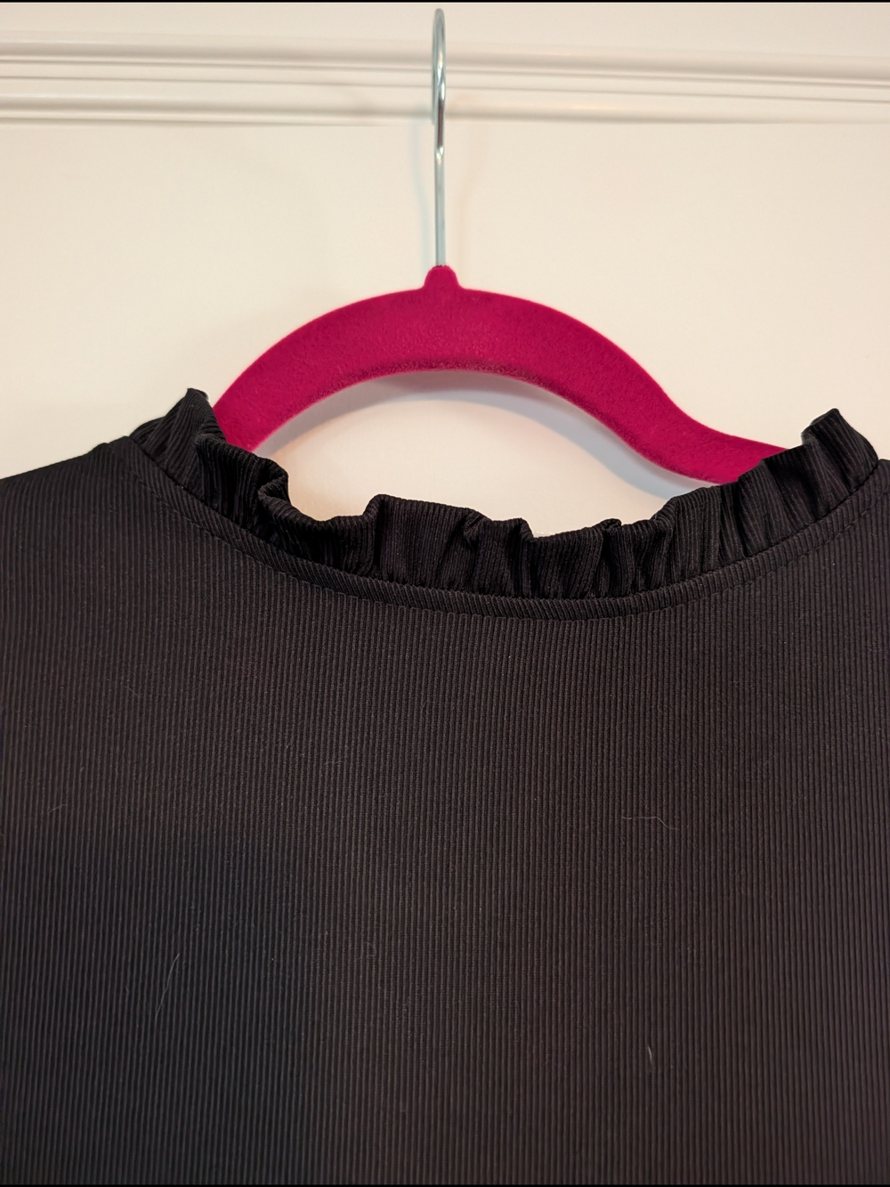 Black Mock Neck Blouse With Sheer Pearl-Sleeve Size XL NWT - Picture 5 of 13